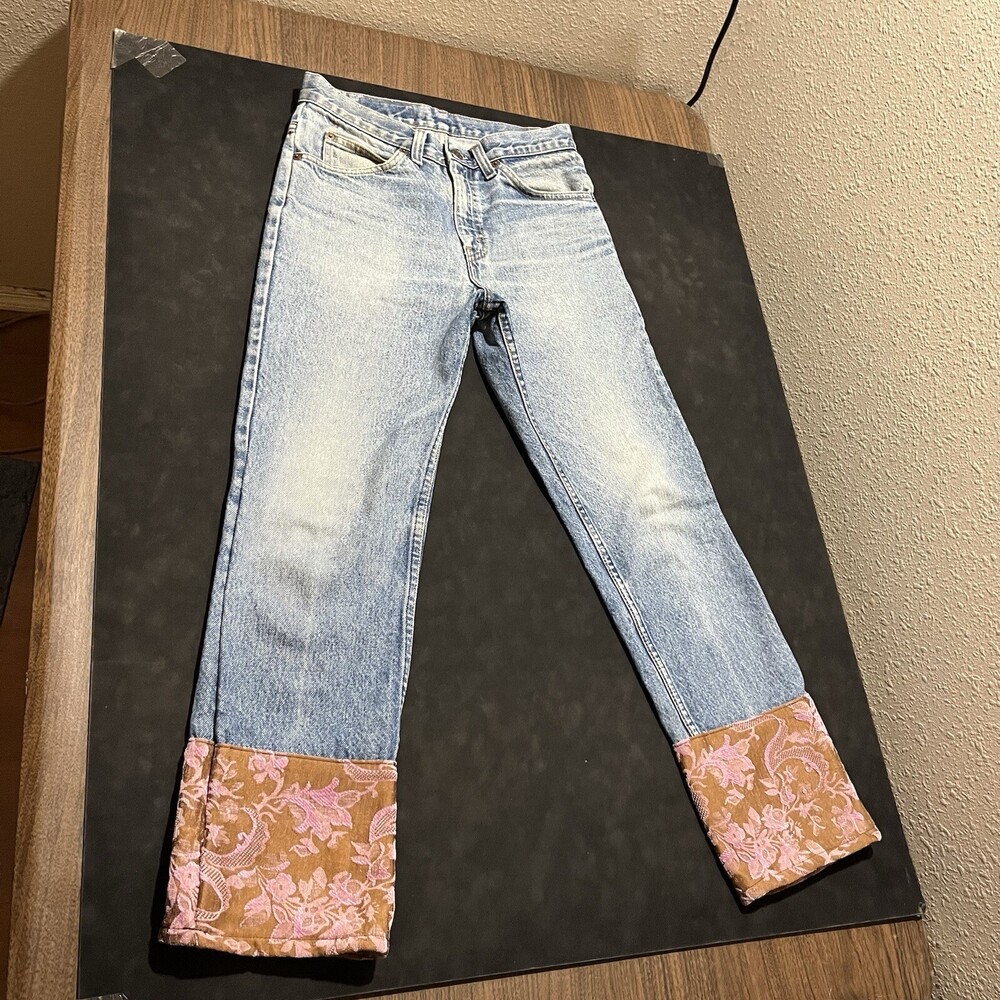 Vintage Levis 1970s Hippie Kurt Cobain Jeans 28x28 USA Woodstock Patchwork Levi - Picture 7 of 16
